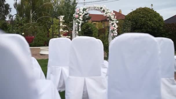 Arco Para Cerimônia Casamento Parque — Vídeo de Stock