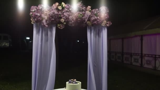 Bolo Casamento Noite — Vídeo de Stock