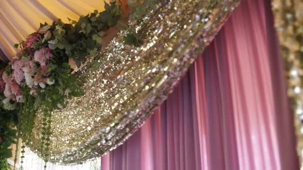 Decor Arch Wedding Ceremony Flowers — Stock Video