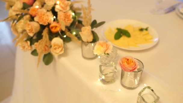 Nourriture Dans Restaurant Lors Mariage — Video