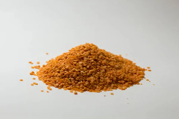 Heap Lentils White Background — Stock Photo, Image