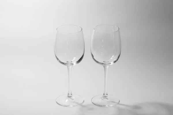 Bicchiere Vino Vuoto Sfondo Grigio — Foto Stock
