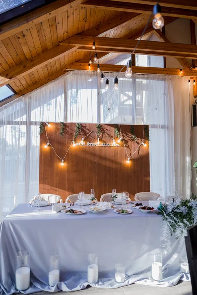 Hochzeitsdekor Mit Blumen Restaurant — Stockfoto