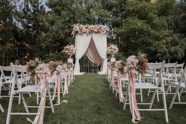 Arche Pour Cérémonie Mariage Dans Parc — Photo