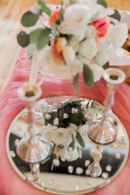 Bir çiçek restoranında dekor.