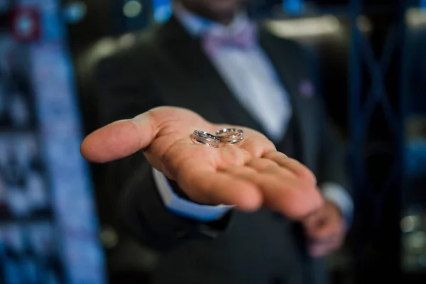 Anillos Boda Palma Hombre — Foto de Stock