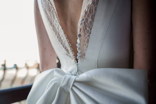 Noiva Vestido Noiva Atado — Fotografia de Stock
