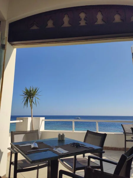 Restorandan Deniz Manzarası — Stok fotoğraf
