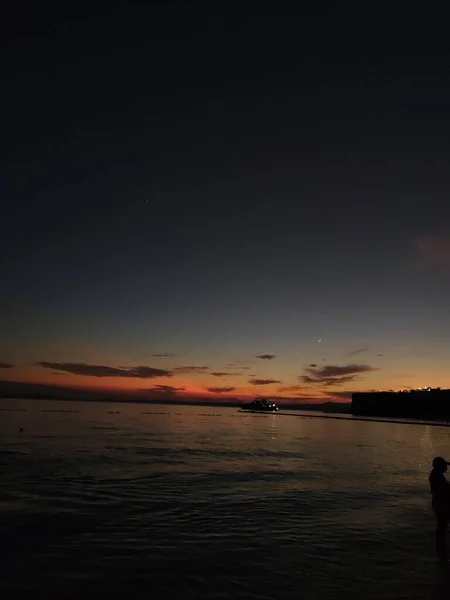 Море Захід Сонця Ввечері Пляжі — стокове фото