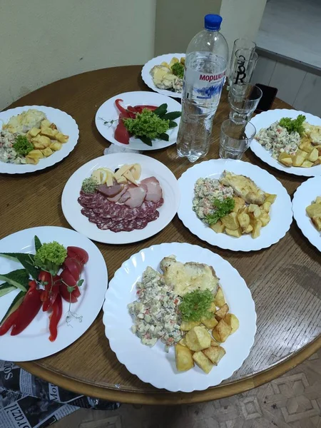 Comida Aperitivos Mesa — Foto de Stock