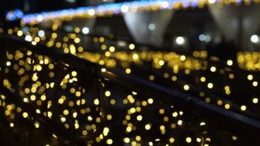 Geceleyin Bokeh 'li portakal çelenkleri