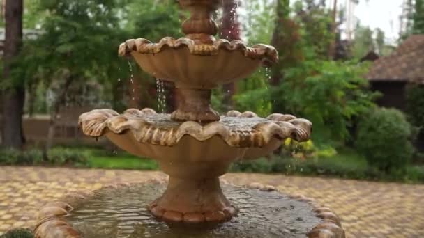 Fontaine Décorative Dans Parc — Video