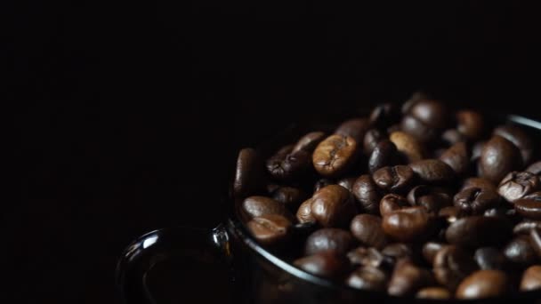 Coffee Beans Pour Cup — Stock Video