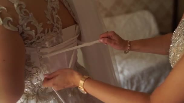 Наречена Вузенька Весільна Сукня — стокове відео