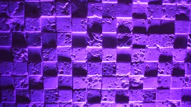 Violettes Licht Von Einer Lampe Der Wand — Stockvideo