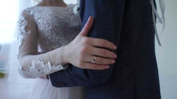 Sposa Sposo Insieme Una Stanza — Video Stock