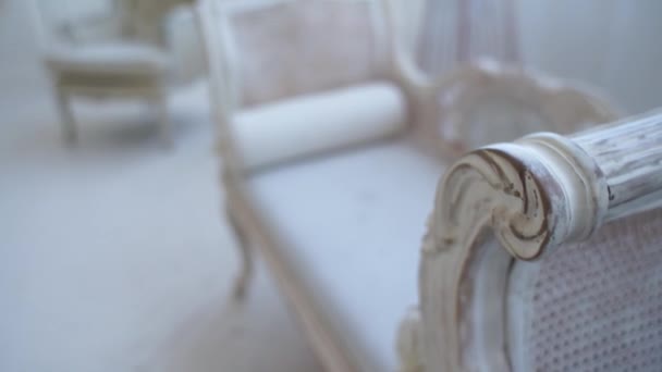 Odadaki Antika Parlak Kanepe — Stok video