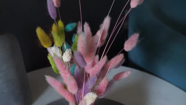 Multicolored Spikelets Vase — Stock Video