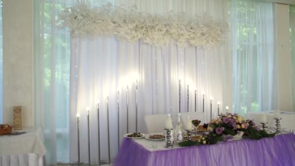 Dekorlu Düğün Masası — Stok video