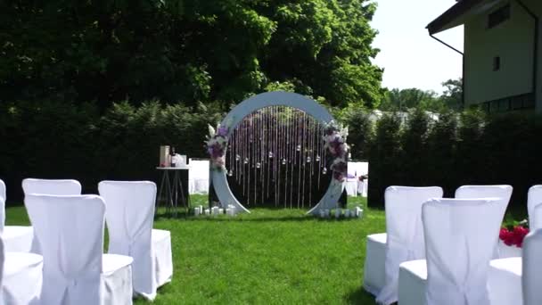 結婚式のための丸アーチ — ストック動画
