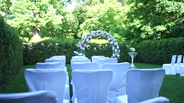 Arch Ceremony Flowers — Stock Video