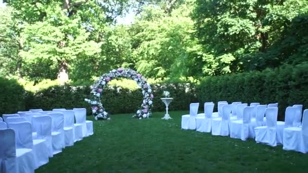 Arch Ceremony Flowers — Stock Video