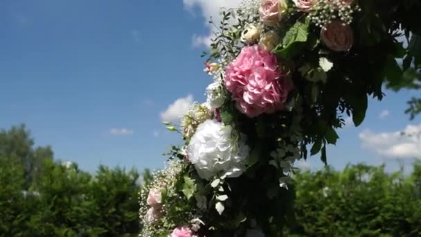 Düğün Için Yuvarlak Çiçek Kemeri — Stok video