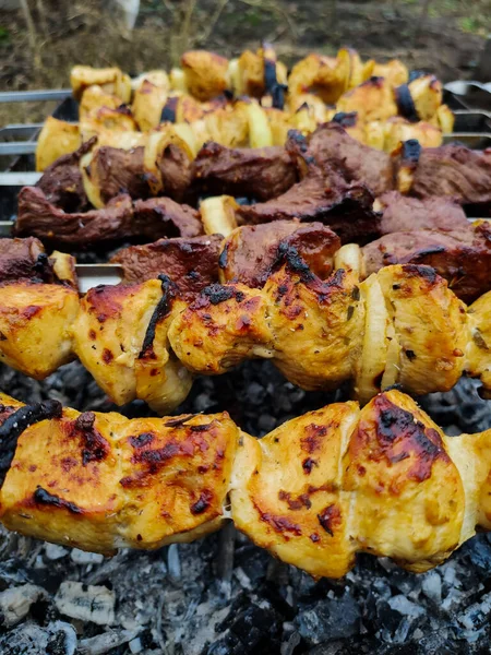 Grill Grillowany Szpikulcu Grillu — Zdjęcie stockowe