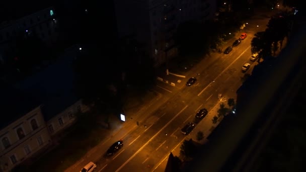 Stadt Bei Nacht Luftaufnahme — Stockvideo