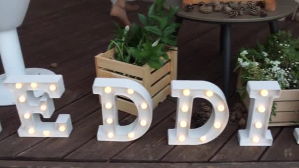 带有灯泡的结婚仪式 — 图库视频影像