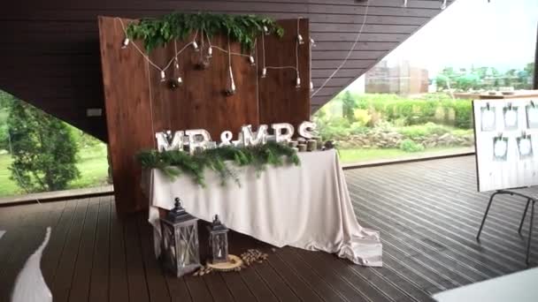 Decoração Casamento Restaurante — Vídeo de Stock