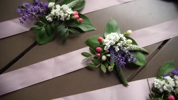 Dekoration Blommor Bordet — Stockvideo