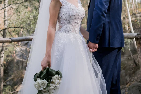 Bride Groom Together Park — Stock Photo, Image