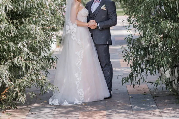 Bride Groom Together Park — Stock Photo, Image