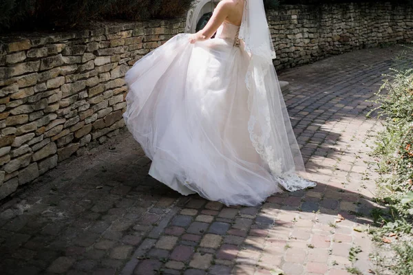 Mariée Seule Dans Parc — Photo