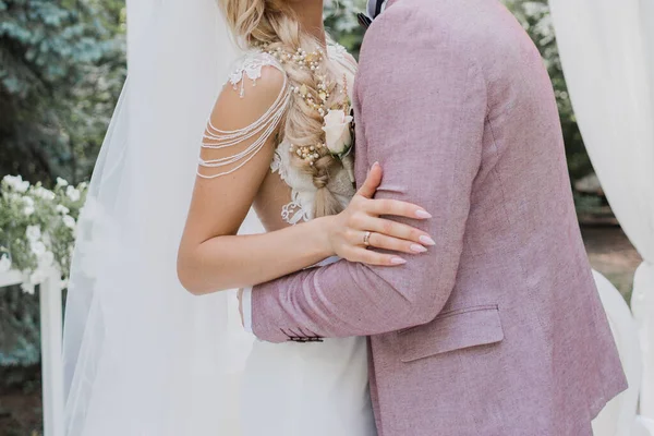 Bride Groom Park — Stock Photo, Image