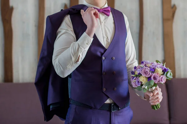 Man Purple Suit — Stock Photo, Image