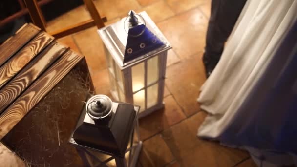 Decoratieve Lamp Voor Een Bruiloft — Stockvideo