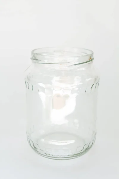 Empty Jar White Background — Stock Photo, Image