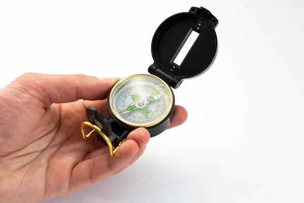 Compass Man Hand — Stock Photo, Image