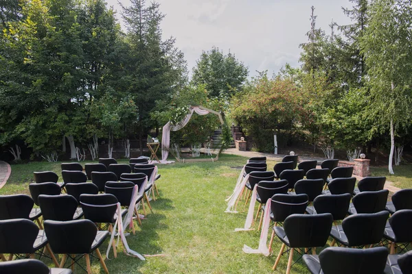 Decor Arches Chairs Wedding Ceremony — Stock Photo, Image