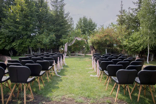 Decor Arches Chairs Wedding Ceremony — Stock Photo, Image