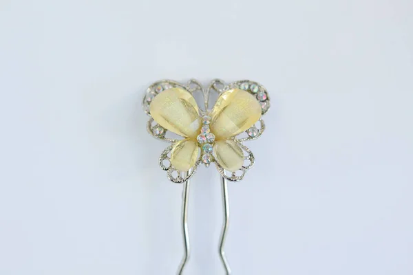 Butterfly Hair Ornament White Background — Stock Photo, Image