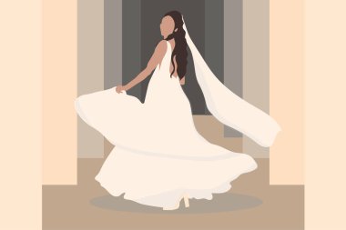 Gelin duvak takmış gelinlik