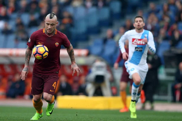 Serie A League mecz jako Roma przeciwko Napoli — Zdjęcie stockowe