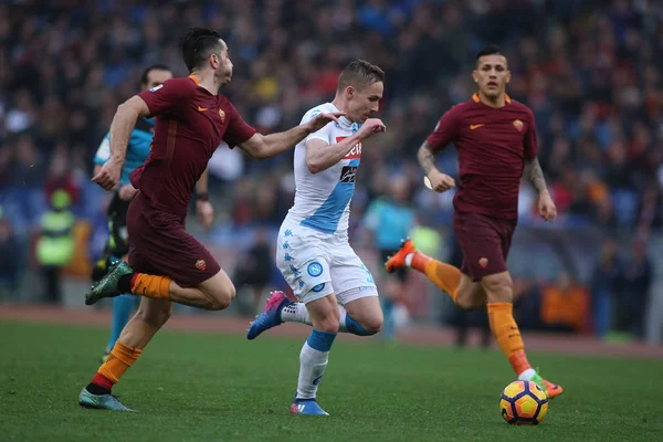 Serie A League match som Roma mot Napoli — Stockfoto