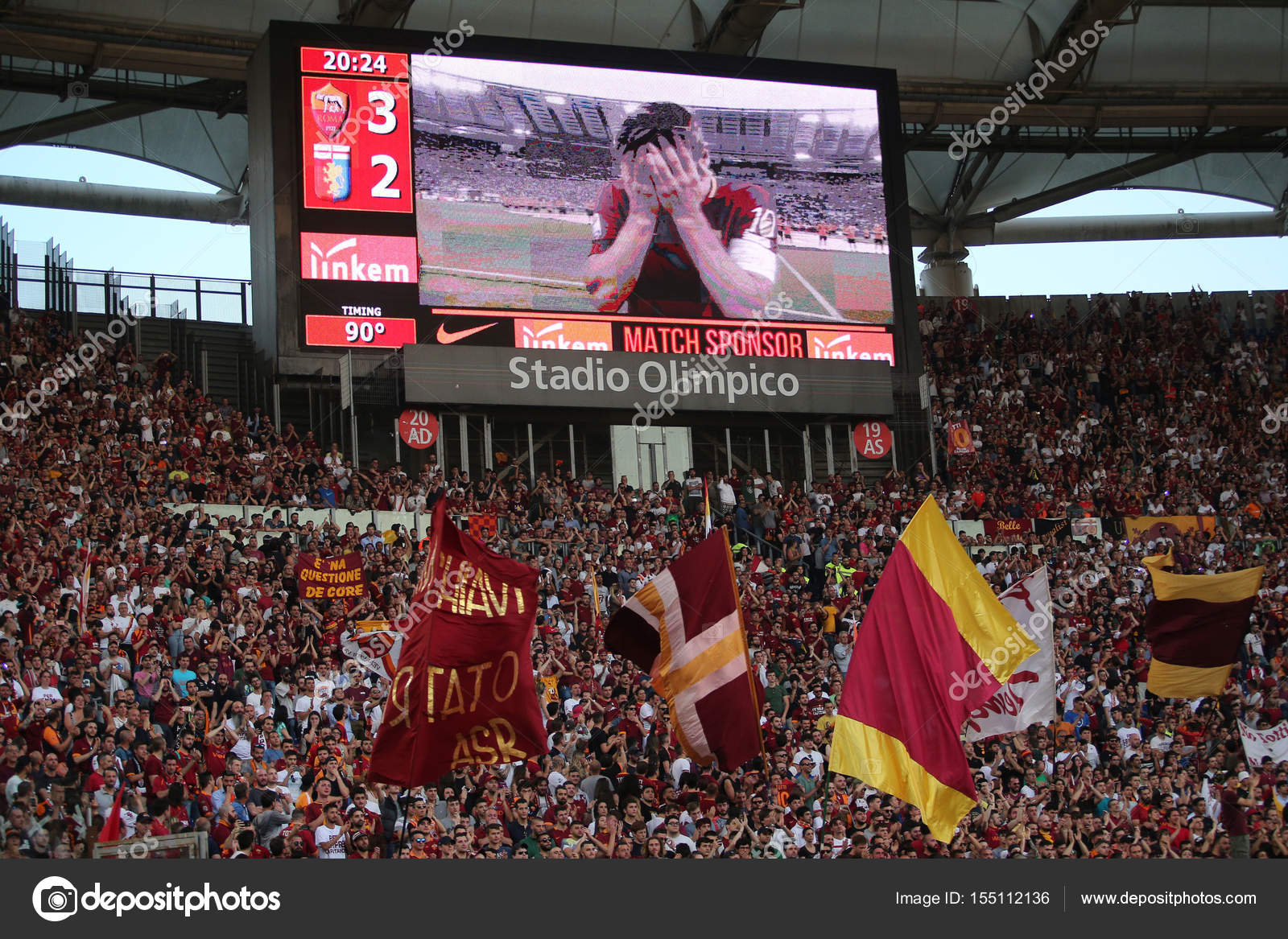 SERIE a FOOTBALL MATCH AS ROMA VS GENOA FC at OLYMPIC STADIUM in