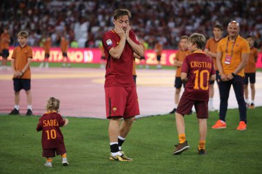 Seria A Ligi maçı Roma vs Cenova - Son maç Francesco Totti