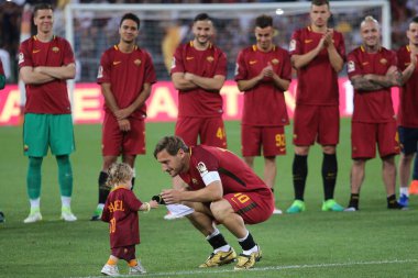 Seria A Ligi maçı Roma vs Cenova - Son maç Francesco Totti