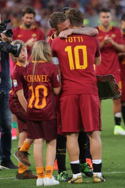 Seria A Ligi maçı Roma vs Cenova - Son maç Francesco Totti